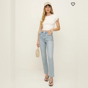 Reformation Cynthia High Rise Straight Jeans Blue - Size 31